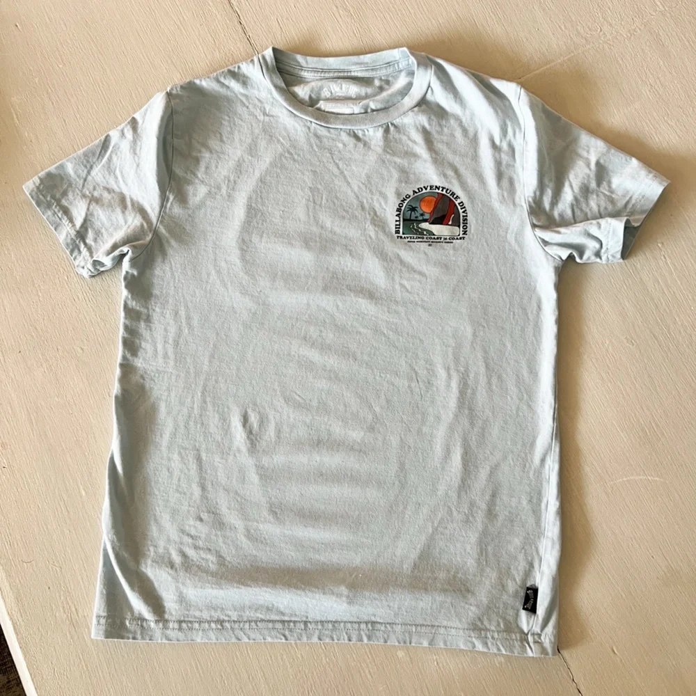 Billabong Adventure Division Light Blue Graphic Tee Boys Medium 10/12